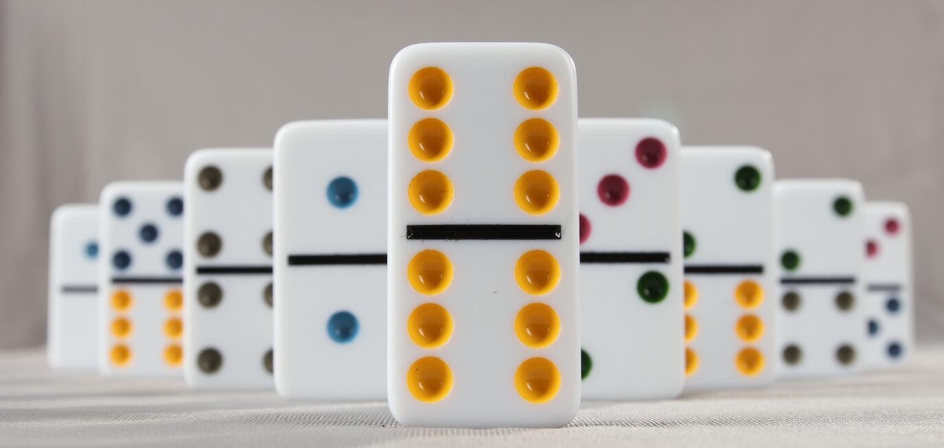 硬纸盒包装双六白彩多米诺套装 Double 6 Color Dot Dominoes Set详情图6