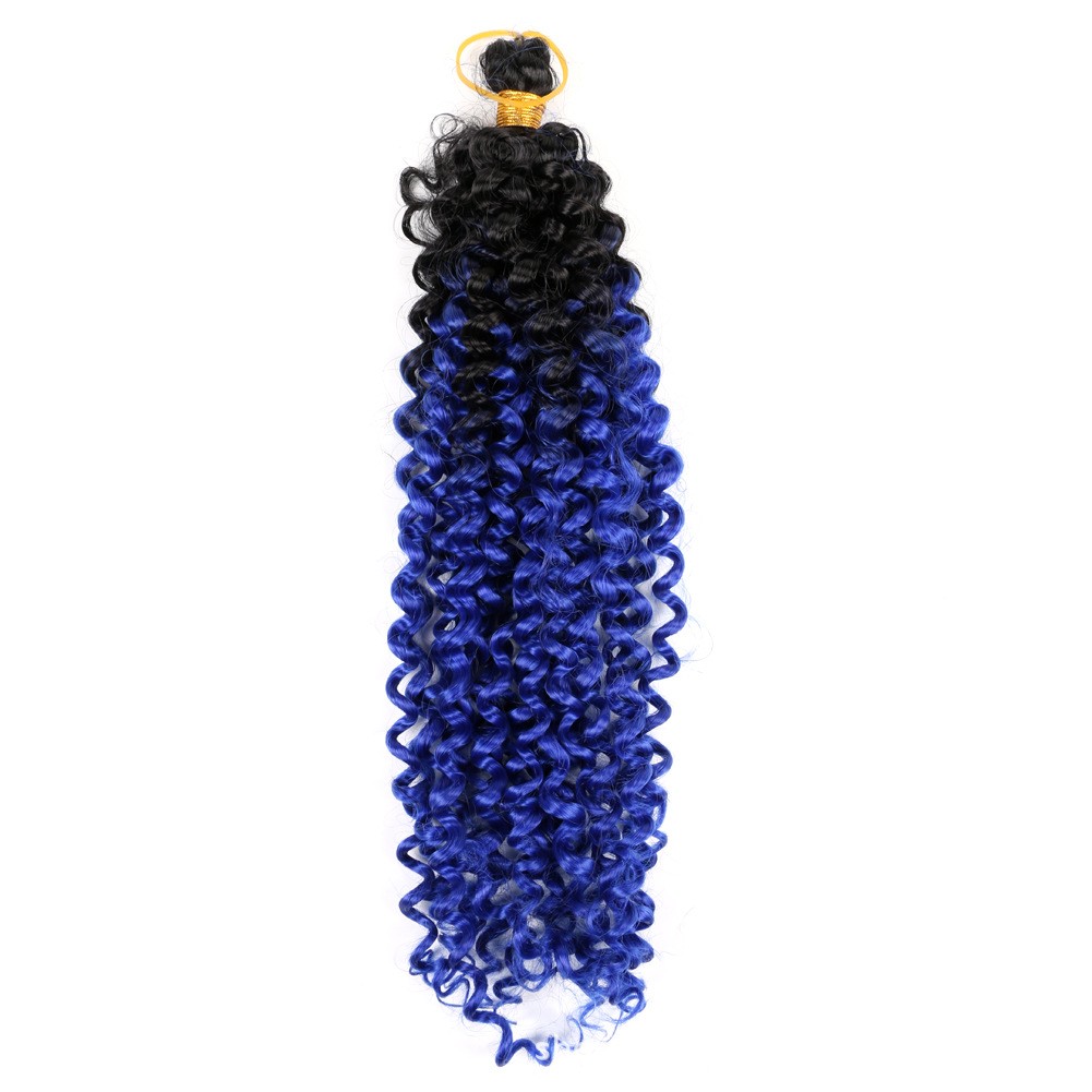Nuevo estilo fibra química extensiones de cabello de ganchillo pelucas ondulación de agua gradiente detail image 5