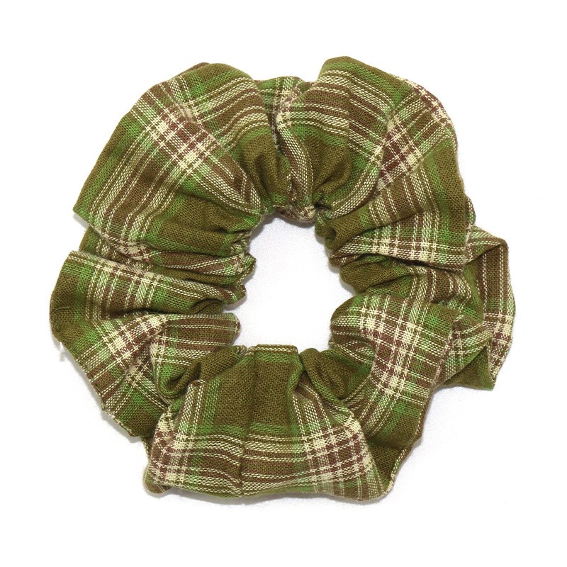 Fashionable Korean-style large intestine hair band, classic checkered leather band headwear, ladies' hair accessory, large intestine hair band wholesale detail image 4
