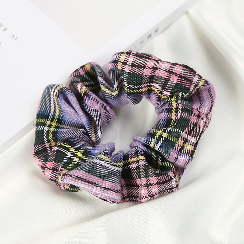 brandy Spring and Summer new style jennie Song Yanfei iu blue checkered large intestine hair band for ladies Application Scenario