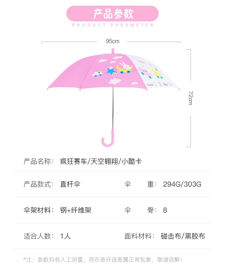 Red Umbrella Official Straight Children's Umbrella Girls Boys Ultra-Light Portable Primary School Kindergarten Long Handle Rain And Sunshine Dual Use Application Scenario
