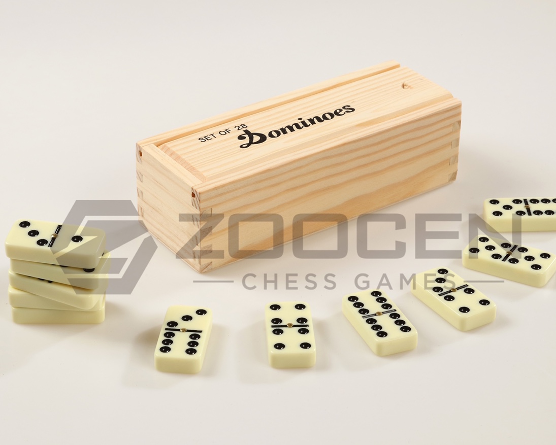 ZOOCEN Double 6 Dominoes With Wooden boxes thumbnail