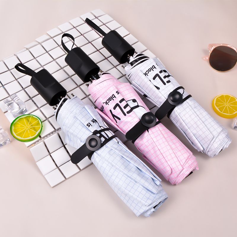 The Beautiful Umbrella Of Red Leaves Female Sunny Rain Dual Purpose South Korea Small Fresh Sun Umbrella Uv Protection Students Simple Folding