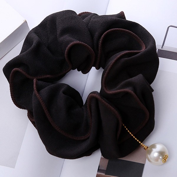Wholesale of Japanese and Korean version fabric-trimmed hair bands, fashionable pearl hair ties, hair accessories and elegant women's hair ties detail image 3