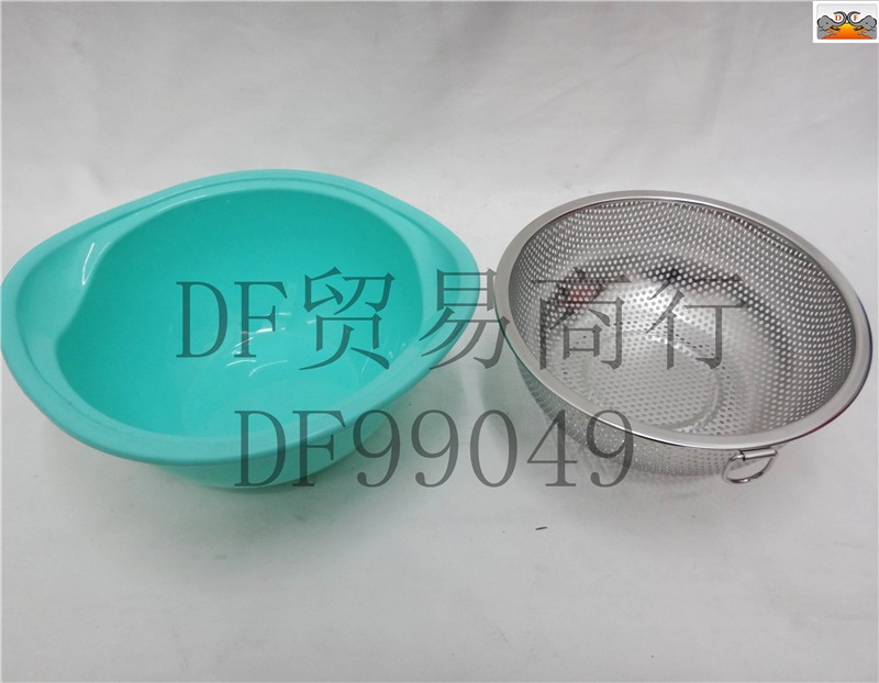 DF99049   18cm塑钢密孔篮   沥水篮  不锈钢密孔篮 厨房酒店用品  DF  TRADING HOUSE详情3