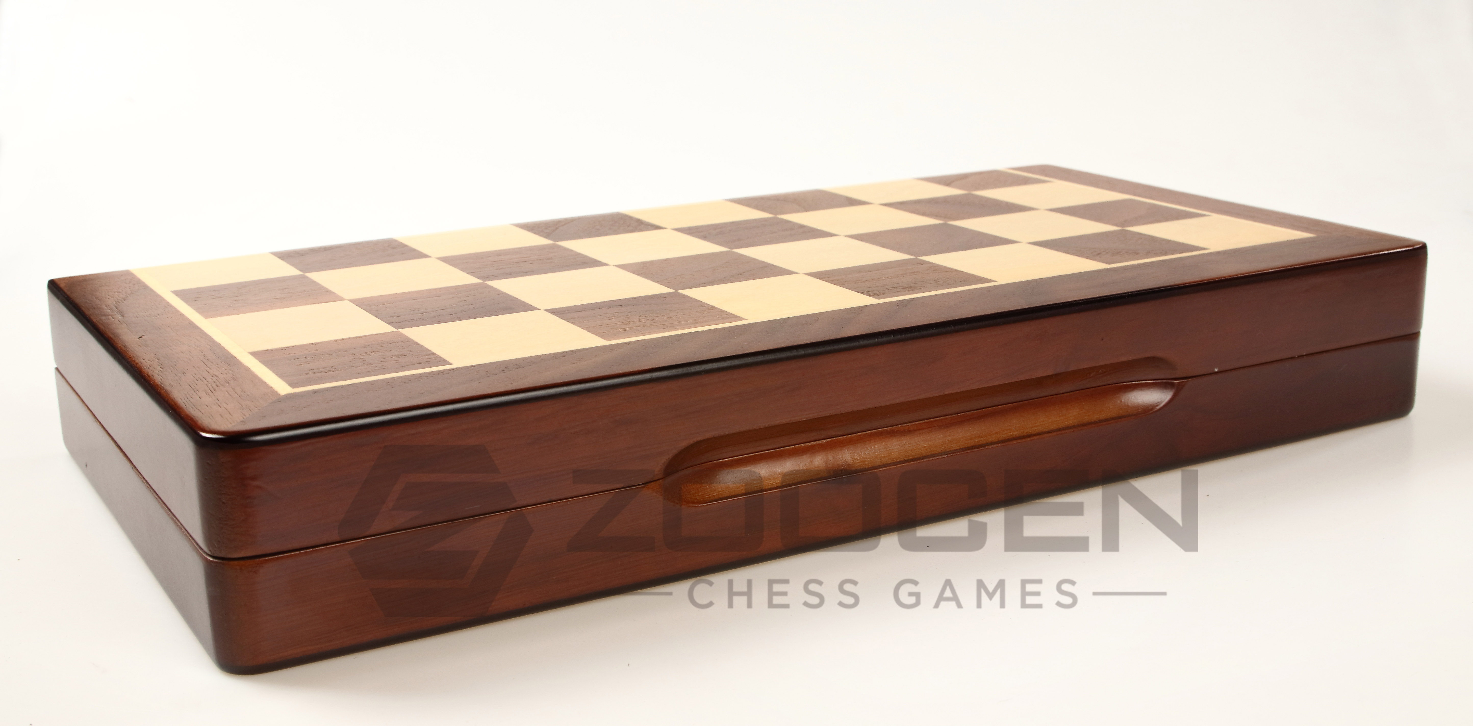 折叠实木国际象棋ZOOCEN High Quality Folding Wooden Chess board With Stork白底实物图