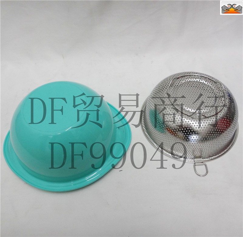 DF99049   18cm塑钢密孔篮   沥水篮  不锈钢密孔篮 厨房酒店用品  DF  TRADING HOUSE详情1