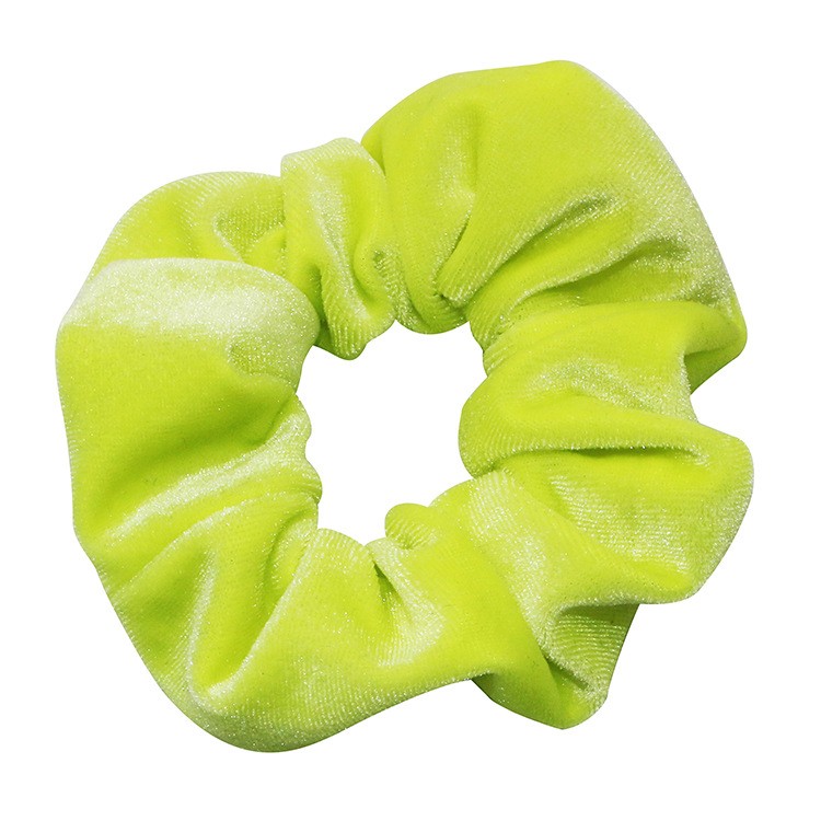 New cross-border Korean version fluorescent color hair band for women to tie up hair in a ponytail, Korean velvet large intestine band elastic band hair tie detail image 3