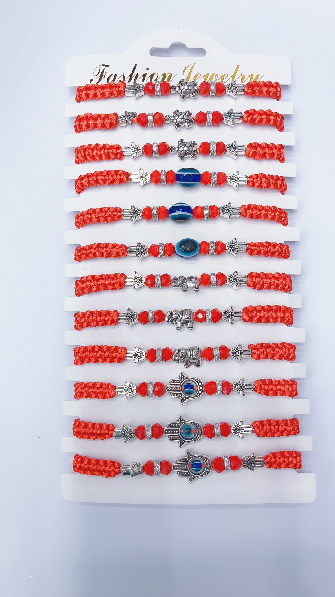 There are four styles of plain knot woven bracelets available for individual selection or mixed selection. Customized sizes are available for both adults and children