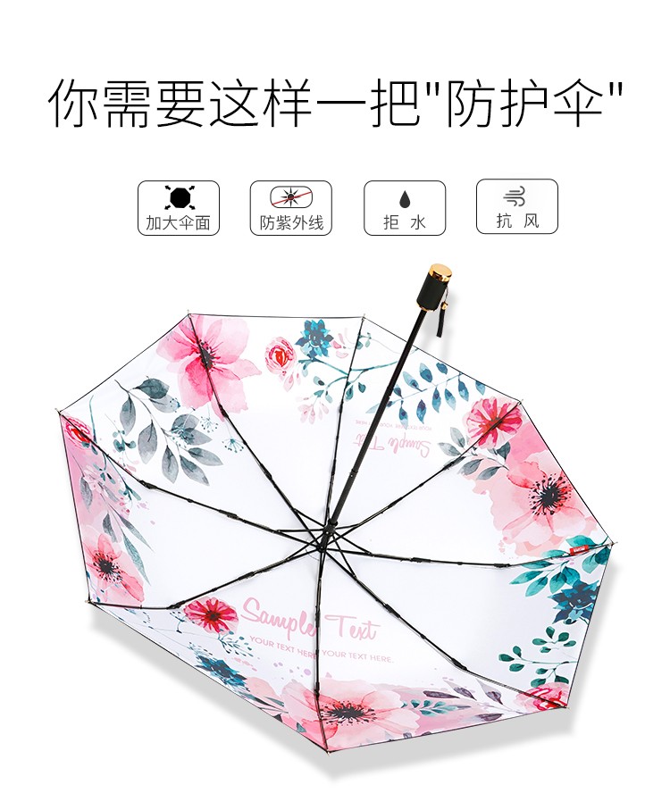The Red Leaf Show Umbrella For Women Both Sunny And Rainy Mori Retro Sun Umbrella Compact Portable Sun Protection And Uv Protection details Picture