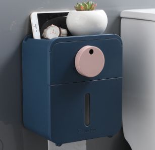 Toilet tissue box Toilet perforation-free wall mount waterproof creative Dispenser box Creative roll holder