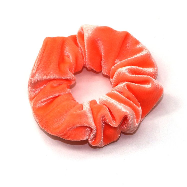 New cross-border Korean version fluorescent color hair band for women to tie up hair in a ponytail, Korean velvet large intestine band elastic band hair tie Specification image