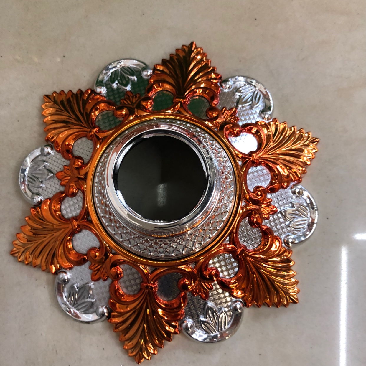S20-a lamp holder: silver and orange thumbnail