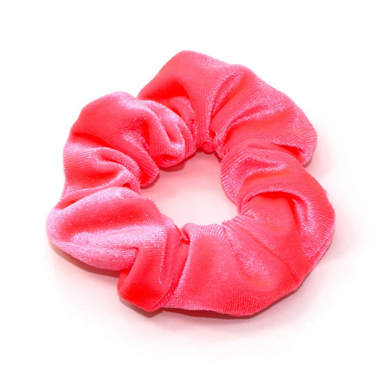 New cross-border Korean version fluorescent color hair band for women to tie up hair in a ponytail, Korean velvet large intestine band elastic band hair tie detail image 4