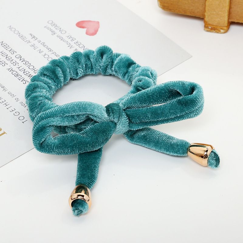 New Korean-style fashionable printed fabric hair band, women's rubber band with pearl pineapple pendant, hair band available for customization
