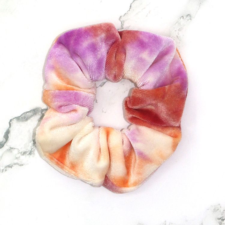 New cross-border large intestine hair band fashion ins style gradient color Korean velvet elastic band hair band accessory from Europe and America Specification image