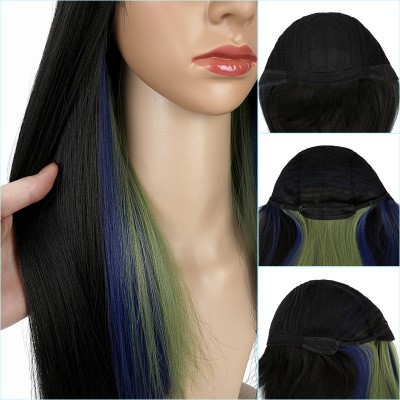 A new style of women's wig, a Korean fashion and realistic one-cut straight wig detail image 4