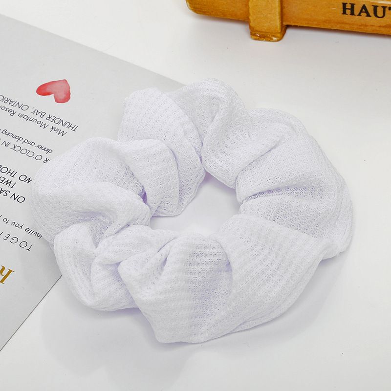 Factory direct sales of large, simple and large intestine hair bands, new striped knitted thick hair flowers, high-elasticity hair ties and hair bands Specification image