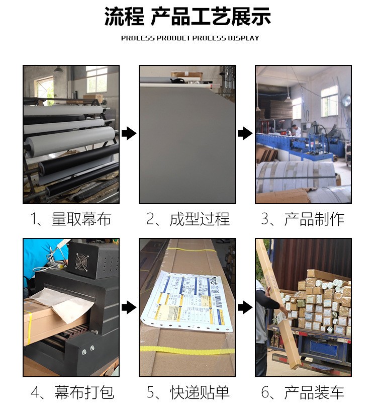 厂家直销60寸-150寸16:9/4:3手动窗帘式投影幕布家用投影仪壁挂幕详情图1