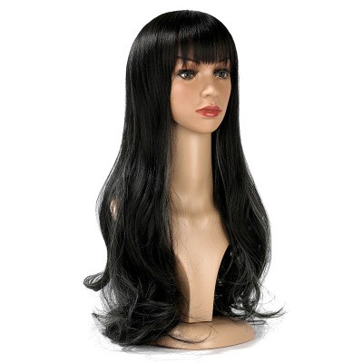 New highlights dyed wig for women, long curly hair, European and American export source headwear detail image 3
