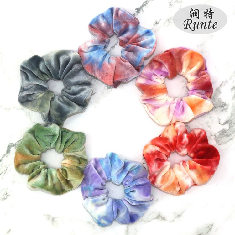 New cross-border large intestine hair band fashion ins style gradient color Korean velvet elastic band hair band accessory from Europe and America
