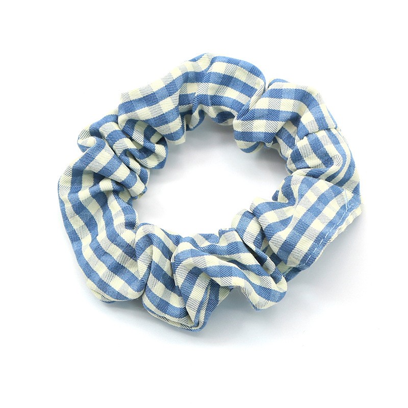 A fresh and cute striped checkered hair tie and hair band, fashionable and versatile on Instagram, large intestine circle hair band, a hair accessory for girls detail image 6