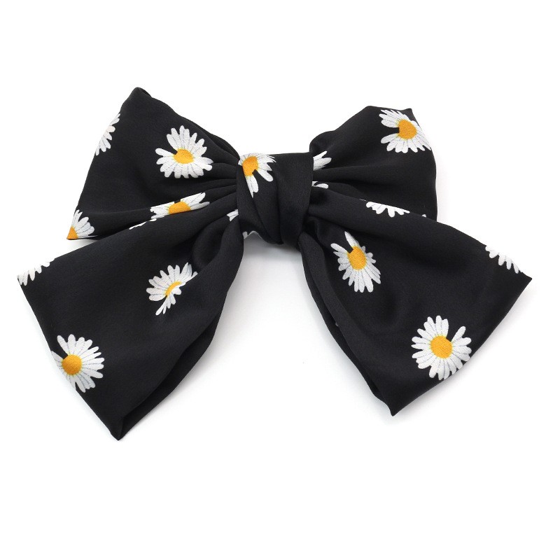 New Japanese and Korean school-style Daisy hairpins, satin oversized bow hairpins for women's hair accessories detail image 4