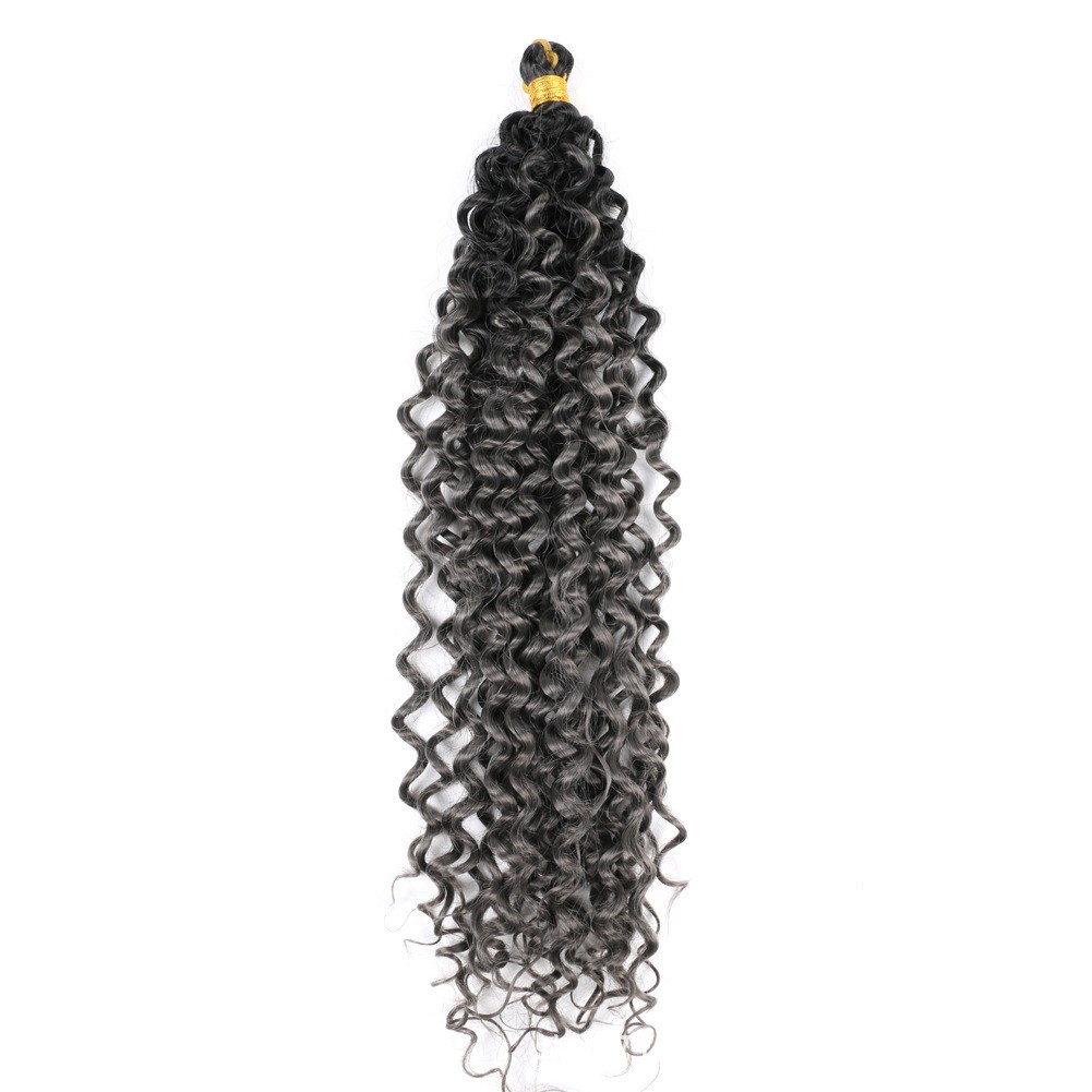 Nuevo estilo fibra química extensiones de cabello de ganchillo pelucas ondulación de agua gradiente detail image 8