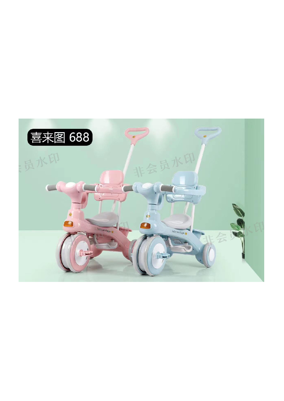 Two-in-one trolley with cartoon three wheels detail image 3