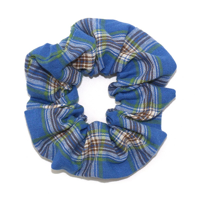 Fashionable Korean-style large intestine hair band, classic checkered leather band headwear, ladies' hair accessory, large intestine hair band wholesale detail image 5