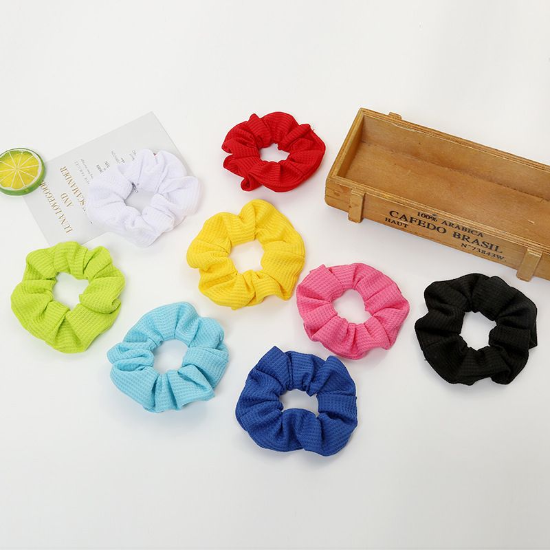 Factory direct sales of large, simple and large intestine hair bands, new striped knitted thick hair flowers, high-elasticity hair ties and hair bands