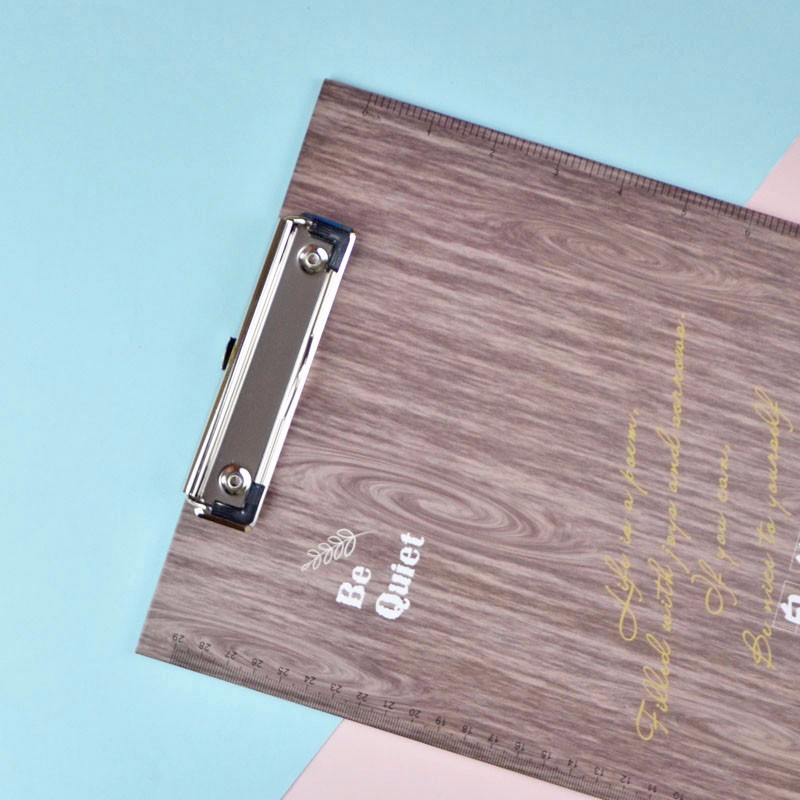 Wholesale of fashionable wood-grain cardboard clips, business board clips and student A4 writing boards in stock detail image 10
