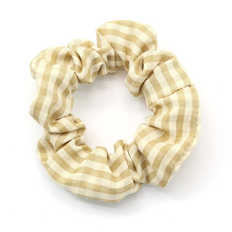 A fresh and cute striped checkered hair tie and hair band, fashionable and versatile on Instagram, large intestine circle hair band, a hair accessory for girls detail image 3