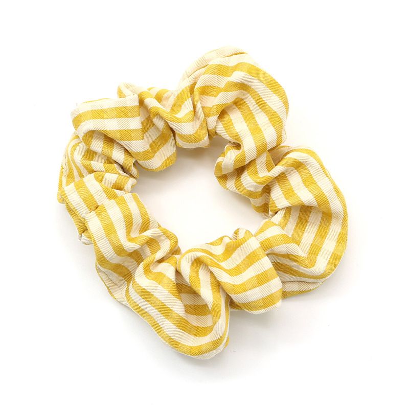 A fresh and cute striped checkered hair tie and hair band, fashionable and versatile on Instagram, large intestine circle hair band, a hair accessory for girls details Picture