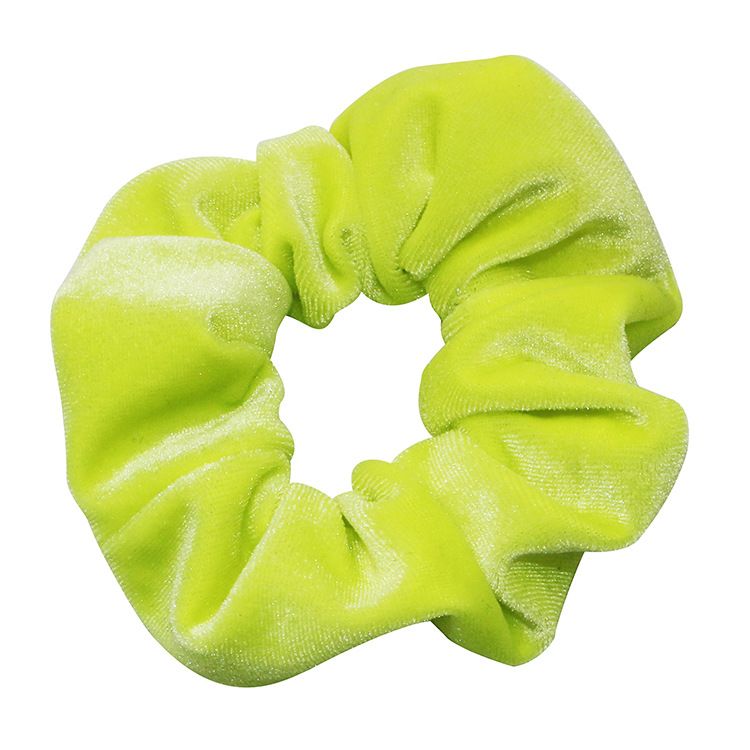New cross-border Korean version fluorescent color hair band for women to tie up hair in a ponytail, Korean velvet large intestine band elastic band hair tie Application Scenario