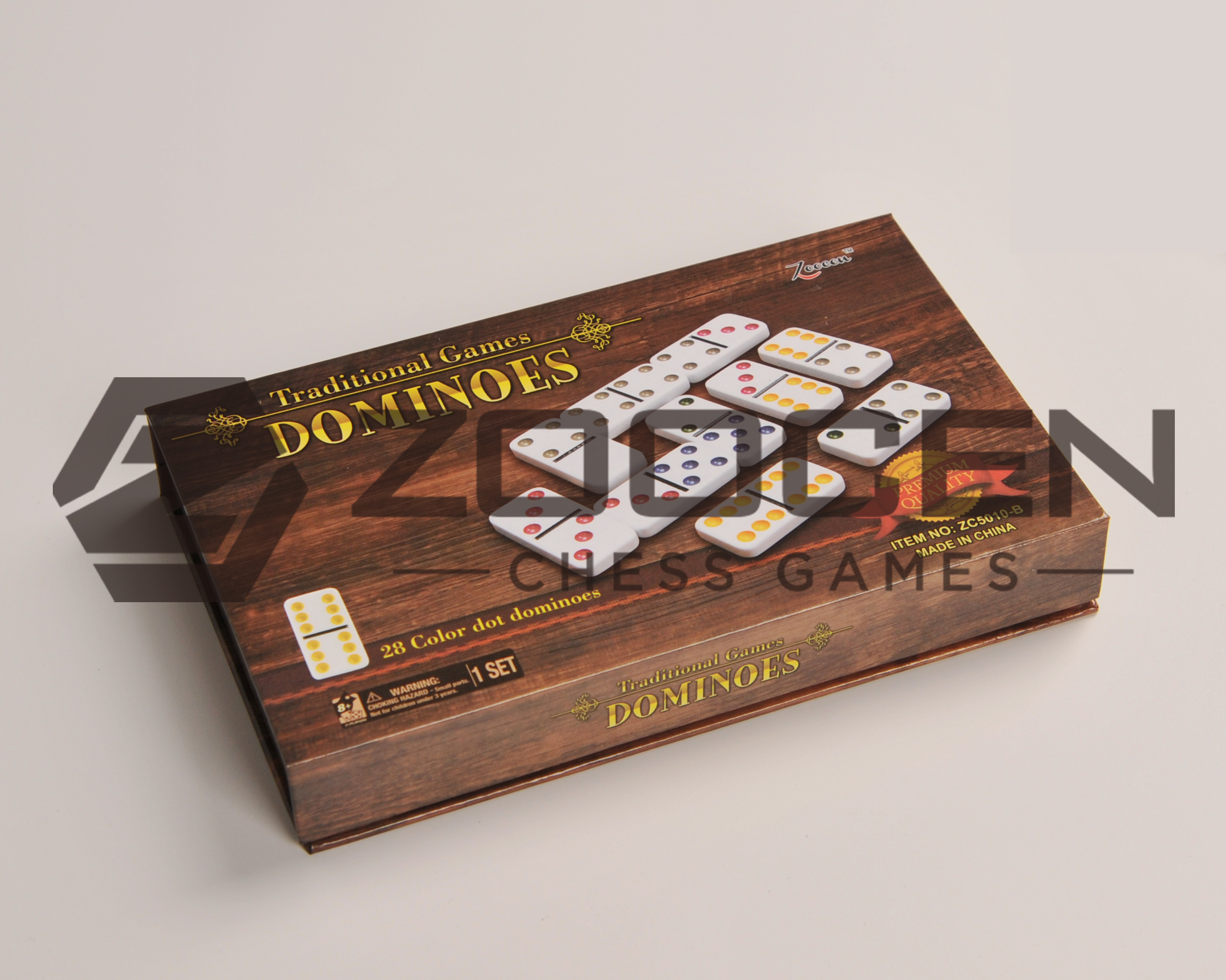 硬纸盒包装双六白彩多米诺套装 Double 6 Color Dot Dominoes Set详情图3