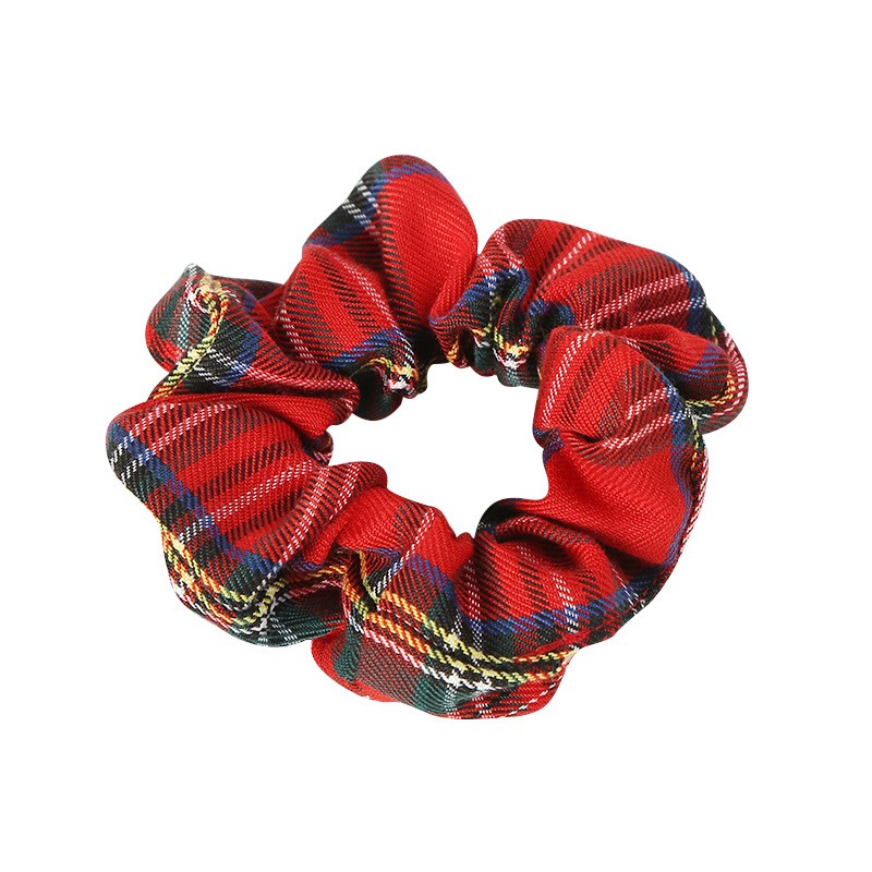 brandy Spring and Summer new style jennie Song Yanfei iu blue checkered large intestine hair band for ladies detail image 5