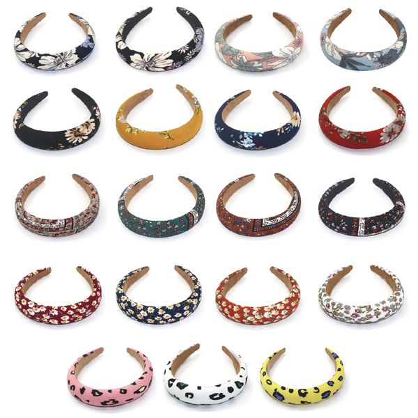 New sponge floral headband, versatile Daisy fabric headband and leopard print hair accessory from European and American fashion and creativity cross-border Specification image