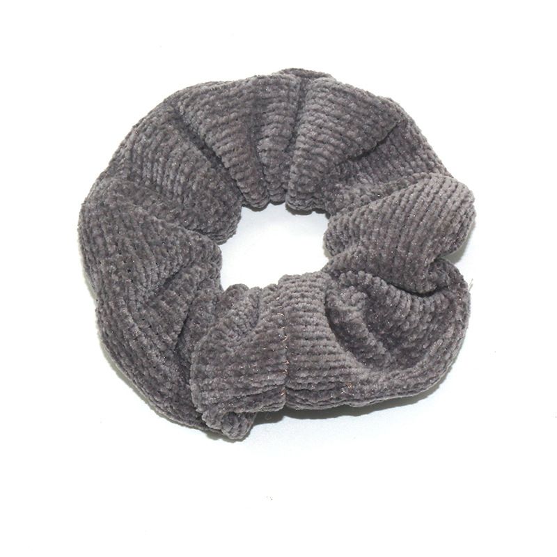 Autumn and winter striped hair band, new European and American large intestine circle knitted woolen pig large intestine circle women's hair accessory details Picture