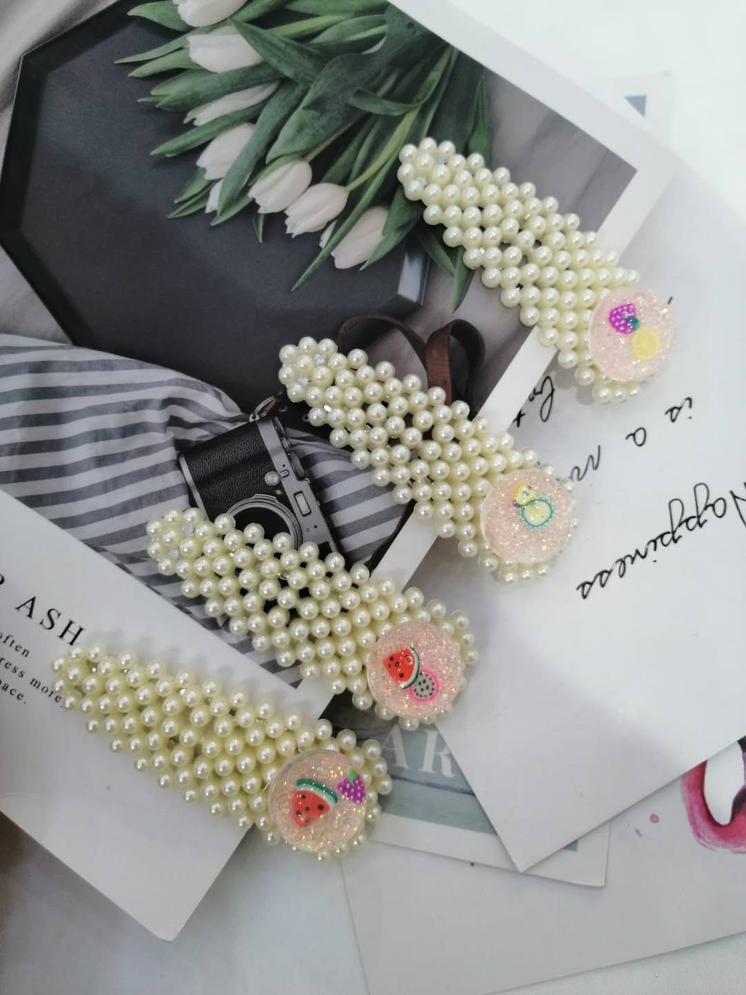 Korean version hair clip Hair clip headwear Female fringe clip Adult hair ornament sweet pearl clip children hair clip