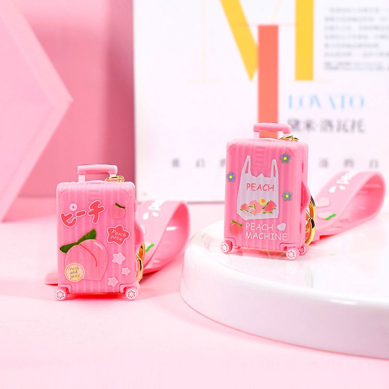 Peach/Shiba Inu suitcase keychain, creative and personalized, fashionable and cute bag pendant for Japanese and Korean men and women, mini details Picture