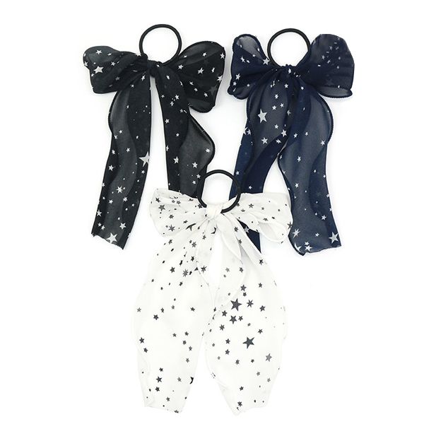 Japanese and Korean style fashionable and versatile, InS-style star bow chiffon ribbon hair band, sweet and cute hair tie and hair accessory