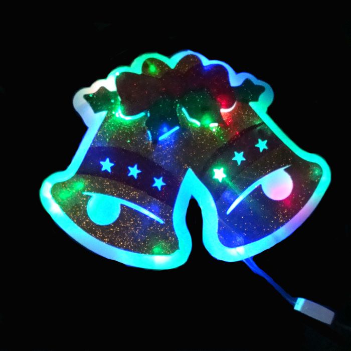 Factory direct sales of Christmas-shaped lights, powder-sprinkled double wind chime festival lanterns details Picture