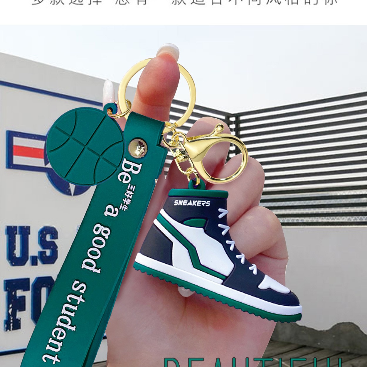 Creative and cool sneaker rope buckle, popular keychain pendant, PVC shoe pendant, personalized men's and women's bag pendant detail image 9