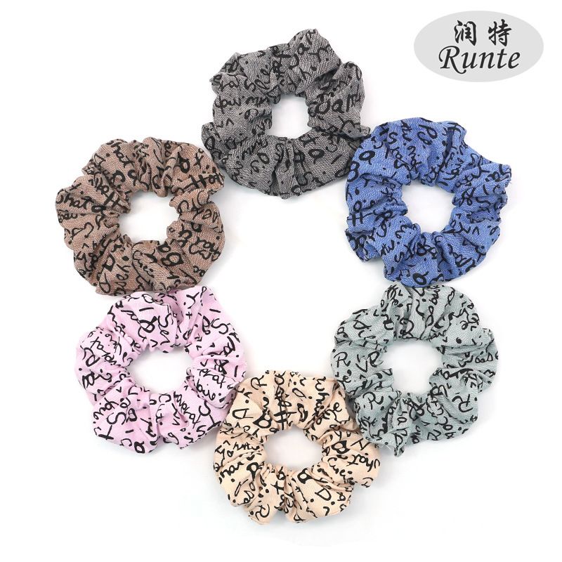 Korean Internet celebrity French oversized letter large intestine circle fairy fabric hair tie, hair tie, bun hair band, super fairy-like