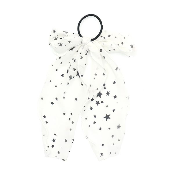 Japanese and Korean style fashionable and versatile, InS-style star bow chiffon ribbon hair band, sweet and cute hair tie and hair accessory details Picture
