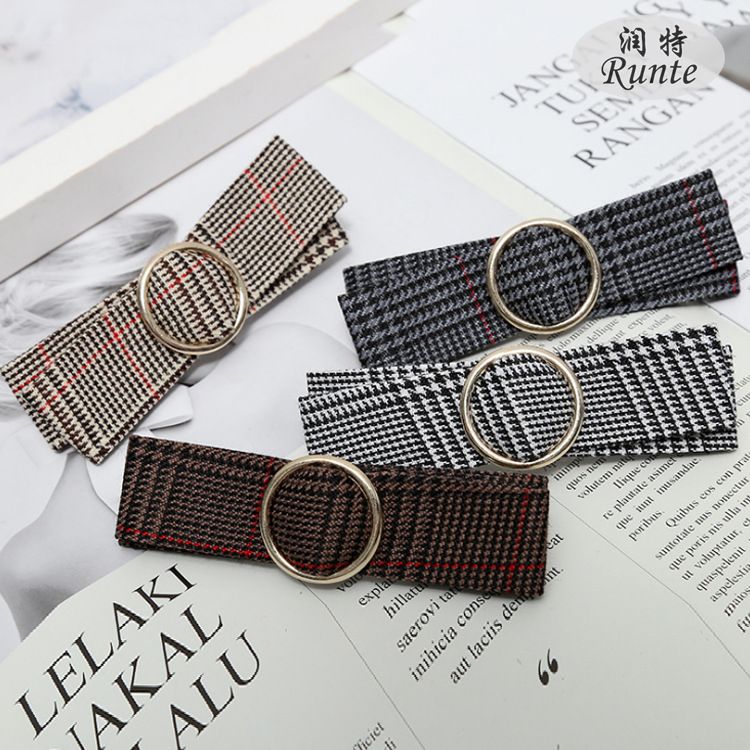 Korean version new creative hair band, classic checkered fabric, fashionable bow, straight clip, hair clip manufacturer wholesale