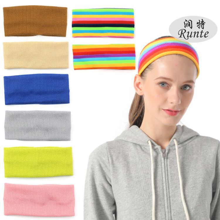 Rainbow knitted hair band, popular headscarf, face wash hair band, fashionable and versatile, outdoor running headband, yoga hair accessory