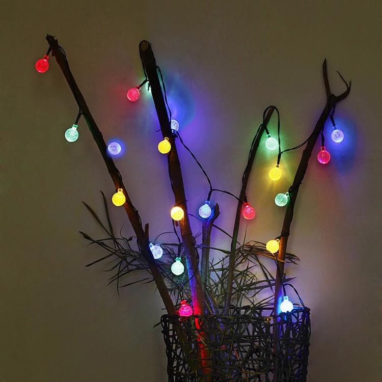 太阳能灯串LED气泡珠圆珠串灯户外圣诞节日装饰led彩灯详情图3