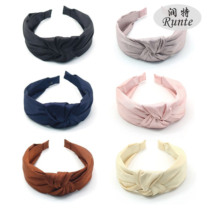 Korean autumn and winter new headband fashion fabric middle knot hair accessory, ladies' hairpin wide border smooth hair accessory